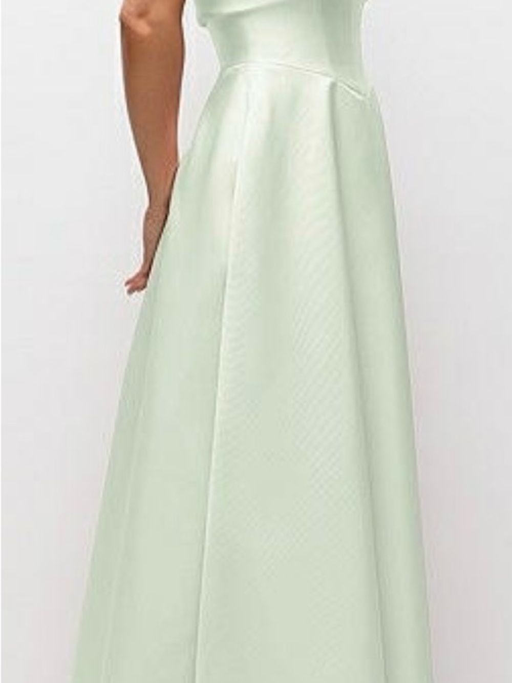 NEW Alfred Sung Bow Strapless twist cuff neck gown mint green D888 sz 12 - Picture 3 of 10